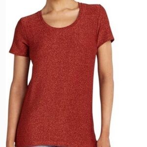 Scotch & Soda Maison Scotch Metallic Red Short Sleeve Lurex Top size XS